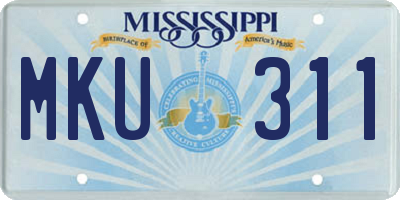 MS license plate MKU311