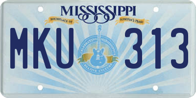 MS license plate MKU313