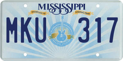 MS license plate MKU317
