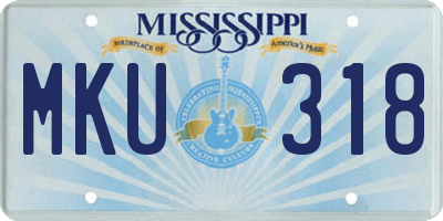 MS license plate MKU318