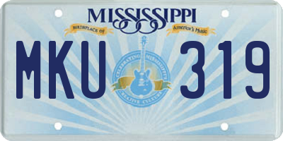 MS license plate MKU319