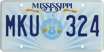 MS license plate MKU324