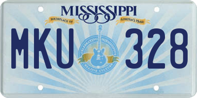 MS license plate MKU328