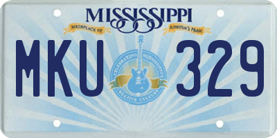 MS license plate MKU329