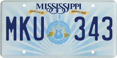 MS license plate MKU343