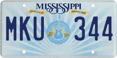 MS license plate MKU344