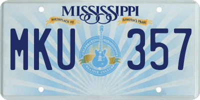 MS license plate MKU357
