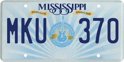 MS license plate MKU370
