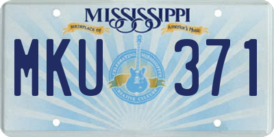 MS license plate MKU371