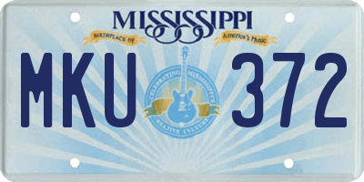 MS license plate MKU372