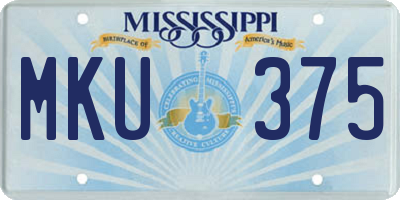 MS license plate MKU375