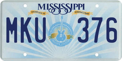 MS license plate MKU376