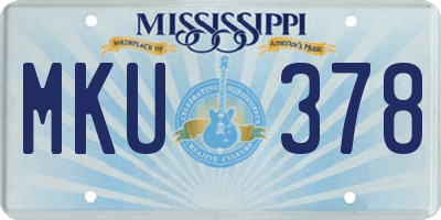 MS license plate MKU378