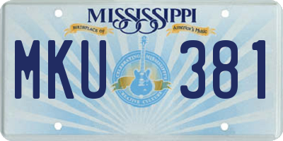 MS license plate MKU381
