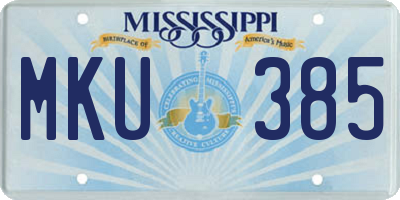 MS license plate MKU385