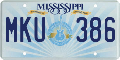 MS license plate MKU386