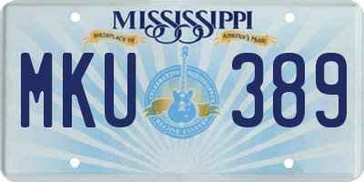 MS license plate MKU389