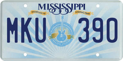 MS license plate MKU390