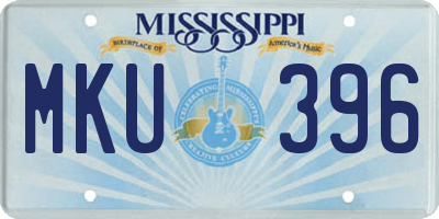 MS license plate MKU396