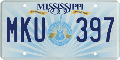 MS license plate MKU397