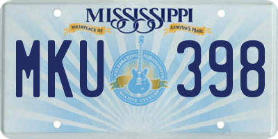 MS license plate MKU398