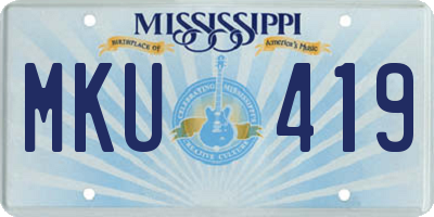 MS license plate MKU419