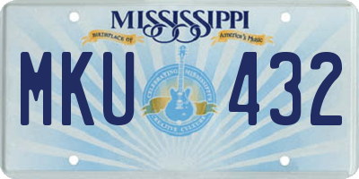 MS license plate MKU432