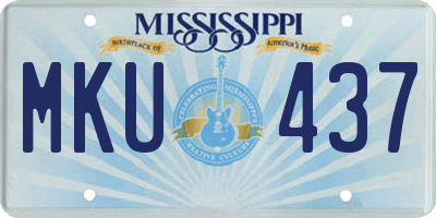 MS license plate MKU437