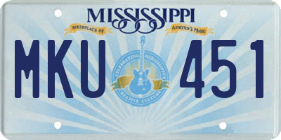 MS license plate MKU451