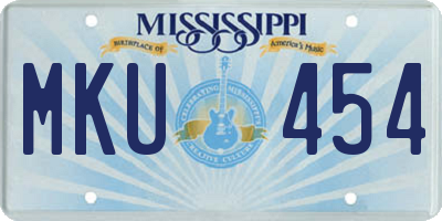 MS license plate MKU454
