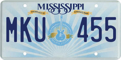 MS license plate MKU455