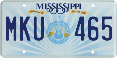 MS license plate MKU465