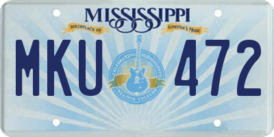 MS license plate MKU472
