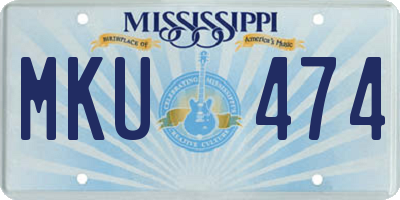 MS license plate MKU474