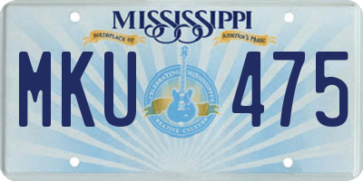 MS license plate MKU475