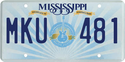 MS license plate MKU481