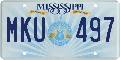 MS license plate MKU497