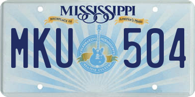 MS license plate MKU504