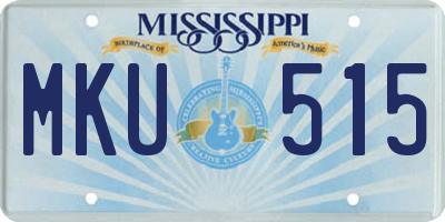 MS license plate MKU515