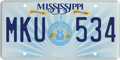 MS license plate MKU534