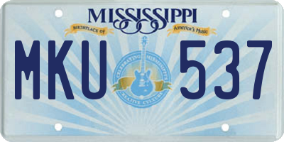 MS license plate MKU537