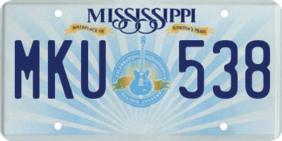 MS license plate MKU538