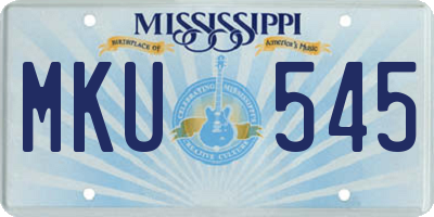 MS license plate MKU545