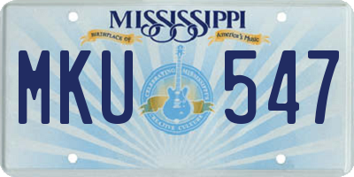 MS license plate MKU547