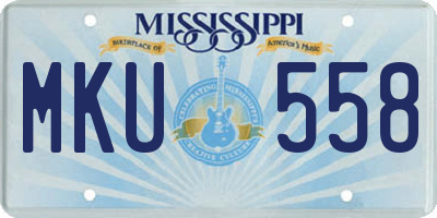 MS license plate MKU558
