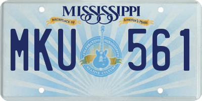 MS license plate MKU561