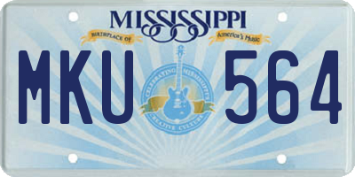 MS license plate MKU564