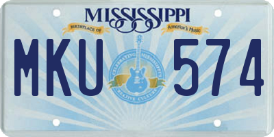 MS license plate MKU574