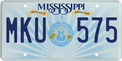 MS license plate MKU575