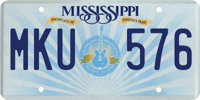 MS license plate MKU576